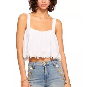 Ramy Brook Elizabeth Floral Lace Appliqué Top Size M New With Tags